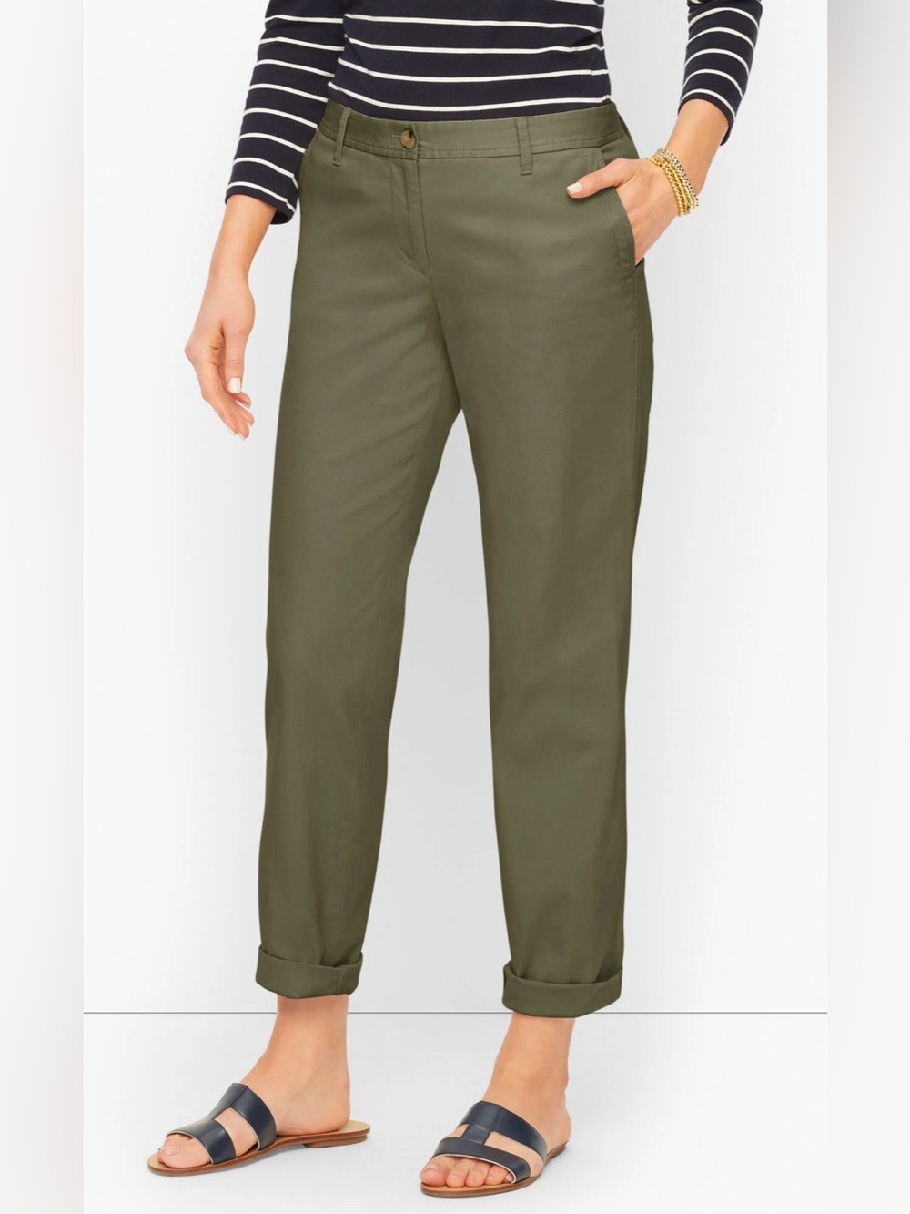 Talbots Relaxed Chinos In Green in Size 16 F